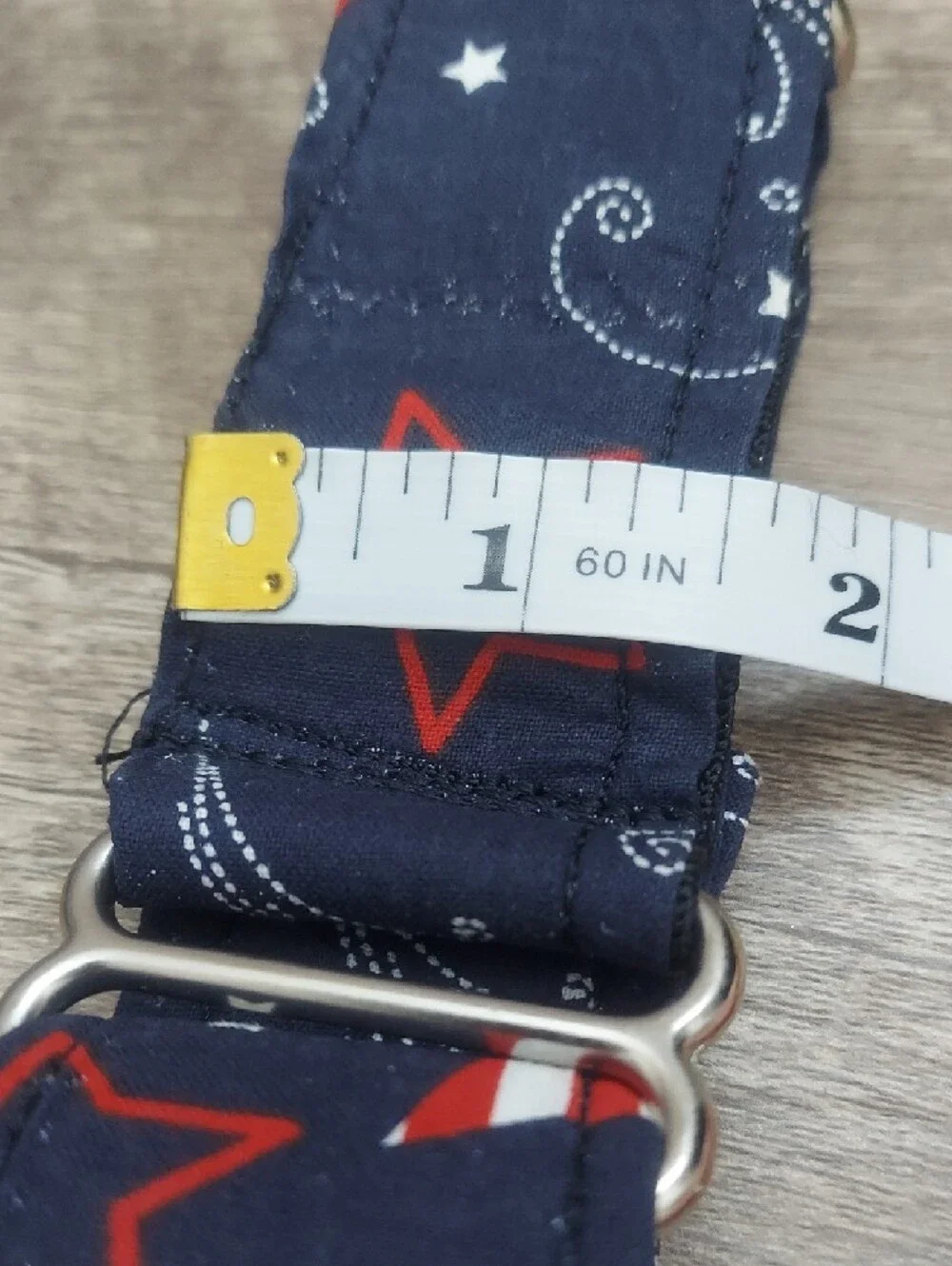 Custom Martingale Dog Collar Patriotic Fourth of July Stars Navy Whippet 1.5